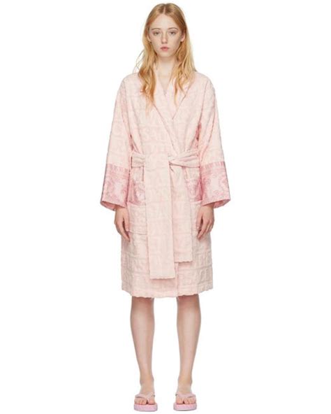 light pink versace robe|Versace dressing gown pink.